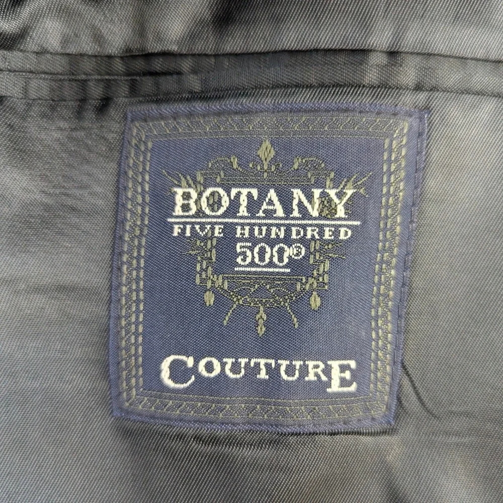 Botany 500 Couture Mens 52R Pinstripe Suit Charcoal Gray Wool Blend 2-Piece USA
